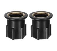 sourcing map Lot de 2 écrous de robinet de 3,5 cm, base fixe, écrou de fixation en plastique, ensemble de robinet fixe pour cuisine, noir