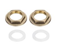 sourcing map Lot de 2 écrous de verrouillage en laiton pour raccords de tuyau, écrou de verrouillage hexagonal femelle G3/8", bride à trou unique avec rondelle en silicone pour évier de cuisine