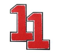 sourcing map Lot de 2 écussons brodés en chenille en forme de numéro pour décoration de remise de diplôme 2026 - Rouge - 11,9 cm - 2,5 cm - En tissu éponge