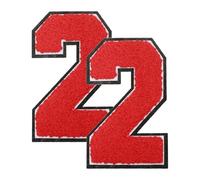 sourcing map Lot de 2 écussons brodés en chenille en forme de numéro pour décoration de remise de diplôme 2026 - Rouge - 11,9 cm - 5,1 cm - Tissu éponge