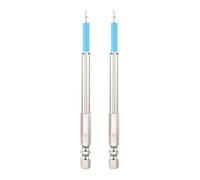 sourcing map Lot de 2 embouts de tournevis à impact hexagonaux de 2 mm (H2.0) à tête plate magnétique avec tige hexagonale de 110 mm de long en acier chromé S2 pour outils électriques