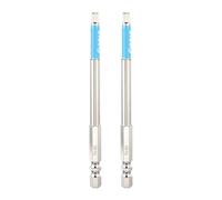 sourcing map Lot de 2 embouts de tournevis à impact hexagonaux de 4 mm (H4.0) à tête plate magnétique avec tige hexagonale de 110 mm de long en acier chromé S2 pour outils électriques