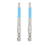 sourcing map Lot de 2 embouts de tournevis à impact hexagonaux de 4 mm (H4.0) à tête plate magnétique avec tige hexagonale de 6,35 mm de long en acier chromé S2 pour outils électriques