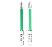 sourcing map Lot de 2 embouts de tournevis à percussion d'électricien FPH2 de 7,6 cm avec tige hexagonale S2 magnétique pour interrupteur à air électrique, argenté/vert