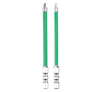sourcing map Lot de 2 embouts de tournevis à percussion d'électricien FPZ1/FPZ2 de 10,2 cm avec tige hexagonale S2 magnétique fendue Phillips pour disjoncteur à air électrique, argent/vert