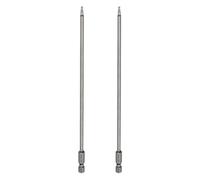 sourcing map Lot de 2 embouts de tournevis à tête Torx T10 6,35 mm Tige hexagonale de 200 mm de long magnétique sans trou Inviolable 6 points en acier S2 industriels