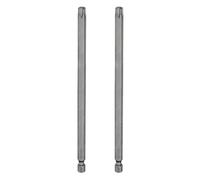 sourcing map Lot de 2 embouts de tournevis à tête Torx T40 - Tige hexagonale de 150 mm de long - Magnétique - Sans trou - Inviolable - 6 points - Tournevis en acier S2 industriel