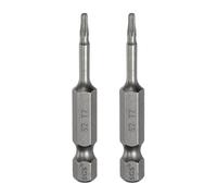 sourcing map Lot de 2 embouts de tournevis à tête Torx T7 6,35 mm Tige hexagonale 50 mm de long Magnétique sans trou Inviolable 6 points Étoile Tournevis visseurs industriels