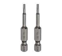 sourcing map Lot de 2 embouts de tournevis à tête Torx T9 6,35 mm Tige hexagonale 50 mm de long Magnétique sans trou Inviolable 6 points Étoile Tournevis visseurs industriels S2