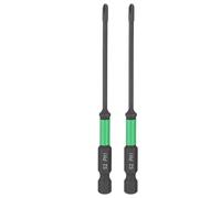 sourcing map Lot de 2 embouts de tournevis cruciformes à impact PH1 6,35 mm, tige hexagonale de 100 mm de long, tige magnétique cruciforme, forets industriels en acier S2 pour visseuses à percussion
