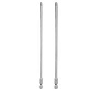 sourcing map Lot de 2 embouts de tournevis cruciformes PH2 6,35 mm à tige hexagonale de 200 mm de long magnétique en acier S2 de qualité industrielle Tige de 5 mm