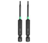 sourcing map Lot de 2 embouts de tournevis triangulaires 70 mm de long en acier S2 TA18 avec tige hexagonale de 6,35 mm pour réparation de précision d'électricien, mécanicien