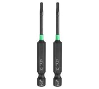 sourcing map Lot de 2 embouts de tournevis triangulaires 70 mm de long en acier S2 TA23 avec tige hexagonale de 6,35 mm pour réparation de précision d'électricien, mécanicien