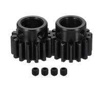 sourcing map Lot de 2 engrenages droits 1,5 Mod 15T alésage de 12 mm, pignon en acier 1045, traitement de surface noir, angle de pression de 20°, pour porte-éperon et modèle RC de voiture ou moteur