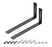 sourcing map Lot de 2 équerres d'angle réglables en forme de L - 130 x 300 x 30 mm - Joint à fente - Support à angle droit avec vis pour fixation de meubles, étagères en bois, armoires, étagères -