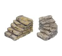 sourcing map Lot de 2 escaliers miniatures en résine pour décoration de jardin