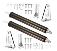sourcing map Lot de 2 ferme-portes pneumatiques automatiques en métal robuste avec fermeture de sécurité réglable pour écran, portes de sécurité, marron