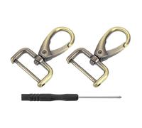 sourcing map Lot de 2 fermoirs pivotants, 25 mm, anneau en D amovible, mousqueton en métal avec tournevis pour sac à main, porte-clés, loisirs créatifs, bronze
