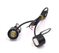 Sourcing Map Lot de 2 feux de circulation diurne à 3 LED en métal pour moteur de voiture 21 mm de diamètre Blanc