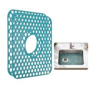 sourcing map Lot de 2 films de protection d'évier de cuisine, 34,5 x 29,5 | Tapis de grille antidérapant, protège contre les taches, les rayures (trou de drainage central)