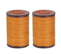 sourcing map Lot de 2 fils ronds cirés pour couture de cuir, 80 m de fil de cire en polyester, 0,55 mm, pour travaux manuels du cuir, reliure, bracelets tressés, orange soleil