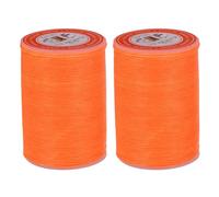sourcing map Lot de 2 fils ronds cirés pour couture de cuir, 85 m de fil de cire en polyester, 0,65 mm, pour artisanat du cuir, reliure, bracelets tressés, orange flamme
