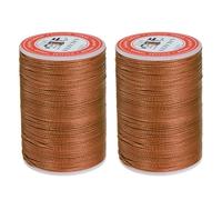 sourcing map Lot de 2 fils ronds cirés pour couture de cuir, 85 m de fil de cire en polyester, 0,65 mm, pour artisanat du cuir, reliure, bracelets tressés, marron foncé