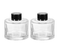 sourcing map Lot de 2 flacons diffuseurs vides en verre de 120 ml - 7,6 x 7,1 cm - Rechargeables - Accessoires de parfum pour aromathérapie - Diffuseur de parfum pour diffuseur de parfum - Transparent
