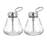 sourcing map Lot de 2 flacons distributeurs carrés en verre de 180 ml avec couvercle à rabat en métal pour démaquillant et distributeur d'alcool