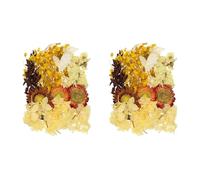 sourcing map Lot de 2 fleurs séchées naturelles séchées, feuilles séchées et séchées en vrac, bouquets de fleurs séchées pour scrapbooking, travaux manuels, bijoux en résine (jaune)