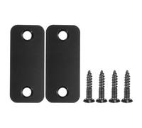 sourcing map Lot de 2 gâches vierges en acier inoxydable avec 4 vis pour fixer les portes en bois, 5,7 x 2,8 cm, noir