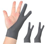 sourcing map Lot de 2 gants de dessin d'artiste respirants avec deux doigts pour main droite et main gauche pour tablette numérique graphique, croquis (taille L), gris