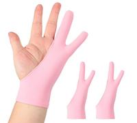 sourcing map Lot de 2 gants de dessin d'artiste respirants avec deux doigts pour main droite et main gauche pour tablette numérique graphique croquis (taille S), rose