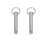 sourcing map Lot de 2 goupilles à dégagement rapide, diamètre 12 mm, longueur utile 52 mm, longueur totale 98 mm, broche supérieure Bimini en acier au carbone pour accessoires de bateau