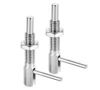 sourcing map Lot de 2 goupilles de piston d'indexation rétractables, M6 L, en acier inoxydable, loquet à ressort télescopique, goupille de verrouillage avec écrou pour machines de construction navale
