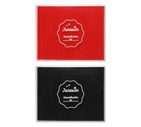 sourcing map Lot de 2 grands tampons encreurs noirs et rouges, 10 x 12 cm, lavables pour empreintes de mains, tampons en caoutchouc, scrapbooking, loisirs créatifs