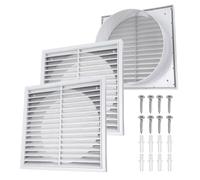 sourcing map Lot de 2 grilles d'aération avec grille d'aération (ouverture de 20,3 cm, 22,9 x 22,9 cm (l x l), grille d'aération murale carrée en plastique ABS pour climatisation centrale, salle de