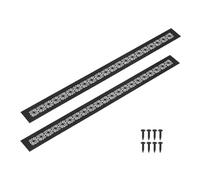 sourcing map Lot de 2 grilles d'aération rectangulaires à persiennes en alliage d'aluminium avec vis de montage pour porte d'armoire, 600 x 50 mm, noir mat