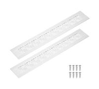 sourcing map Lot de 2 grilles d'aération rectangulaires en alliage d'aluminium, 300 x 50 mm, avec vis de montage pour porte, armoire, armoire, argenté