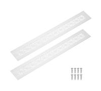 sourcing map Lot de 2 grilles d'aération rectangulaires en alliage d'aluminium, 350 x 50 mm, avec vis de montage pour porte, armoire, armoire, argent