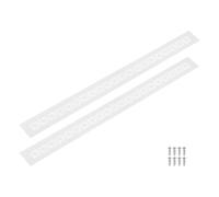 sourcing map Lot de 2 grilles d'aération rectangulaires en alliage d'aluminium avec vis de montage pour porte, armoire, armoire, 600 x 50 mm, blanc