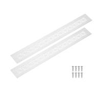 sourcing map Lot de 2 grilles d'aération rectangulaires en alliage d'aluminium avec vis de montage pour porte, armoire, 400 x 50 mm, argenté