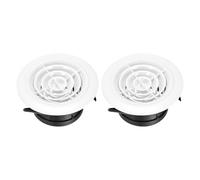 sourcing map Lot de 2 grilles d'aération rondes réglables en ABS de 100 mm pour la maison, la salle de bain, le bureau, la cuisine