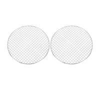 sourcing map Lot de 2 grilles de cuisson rondes de 24 cm de diamètre en acier inoxydable pour barbecue à air comprimé Argenté