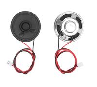 sourcing map Lot de 2 haut-parleurs magnétiques internes (1 W 8 Ohm 2,54 mm) - Haut-parleur interne rond à micro aimant avec fil terminal de 300 mm pour machine publicitaire portable DVD EVD, noir