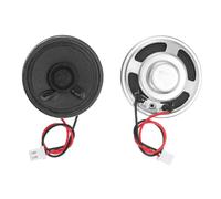 sourcing map Lot de 2 haut-parleurs magnétiques internes (1 W 8 Ohm 2 mm) - Haut-parleur interne rond à micro aimant avec fil terminal de 100 mm pour machine publicitaire portable DVD EVD, noir