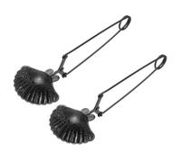 sourcing map Lot de 2 infuseurs à thé en acier inoxydable - En forme de coquillage - Long manche - Pour tasse et théière - Pour salon de thé, bureau, maison - Noir