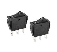 sourcing map Lot de 2 interrupteurs à bascule SPST 2 positions marche/arrêt 3 broches 250 V/15 A 125 V/20 A, pour bateau, 32 x 14 mm, encliquetable