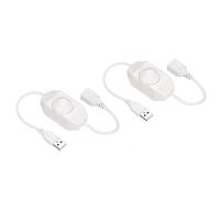 sourcing map Lot de 2 interrupteurs à variateur d'intensité 5 V CC USB femelle vers mâle avec interrupteur rotatif pour bandes lumineuses LED, blanc