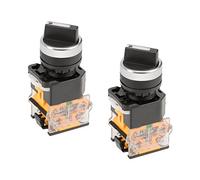 sourcing map Lot de 2 interrupteurs rotatifs à 2 positions DPST 440 V 10 A Diamètre du trou de montage 22 mm